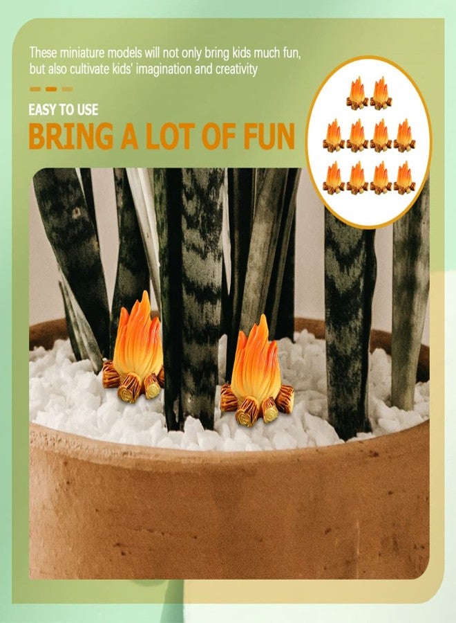 SHINEOFI 10Pcs Miniature Campfire Set - Realistic Bonfire Models for Fairy Gardens, Terrariums, Dollhouse Scenes, DIY Craft Projects, Flower Pot Decor, Mini Landscape Displays - Image 3
